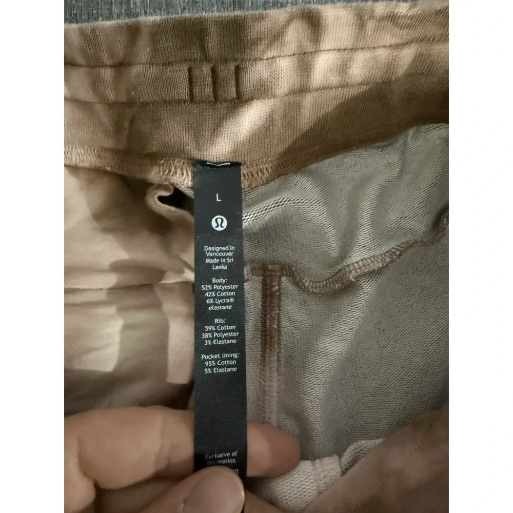 Lululemon Mens Warm Down Jogger Earth Dye Clay Sz L